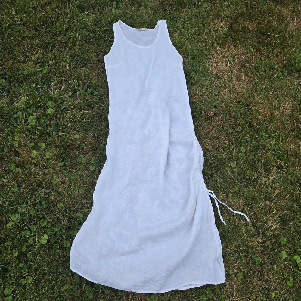 Valentina Naldi women's size medium linen cover up asymmetrical maxi dress.